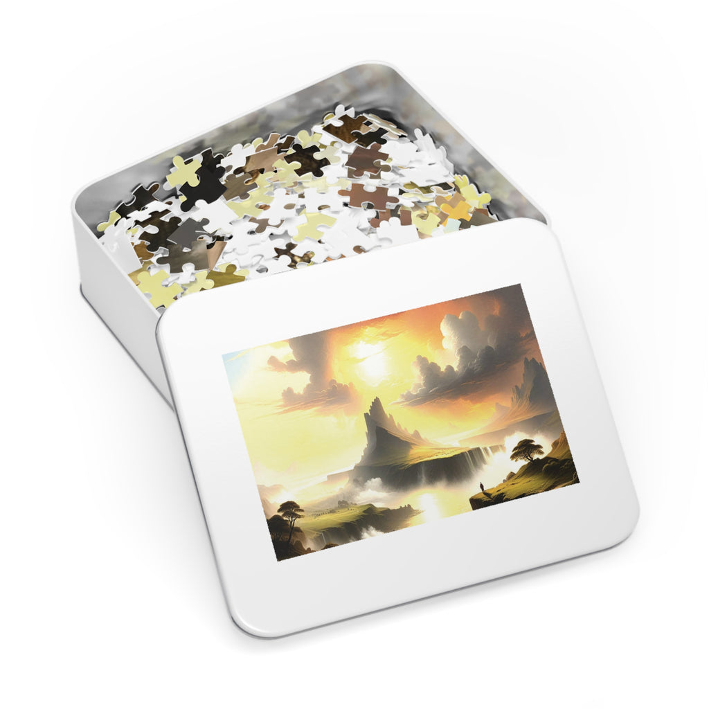 Scenic Jigsaw Puzzle with Tin, Landscape Puzzle, Gift for Puzzle Lovers, Family Game Night, Relaxing Hobby, Home Decor