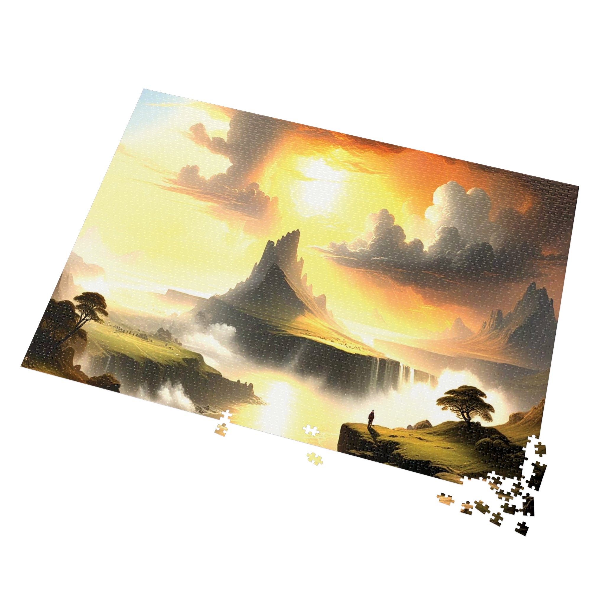 Scenic Jigsaw Puzzle with Tin, Landscape Puzzle, Gift for Puzzle Lovers, Family Game Night, Relaxing Hobby, Home Decor