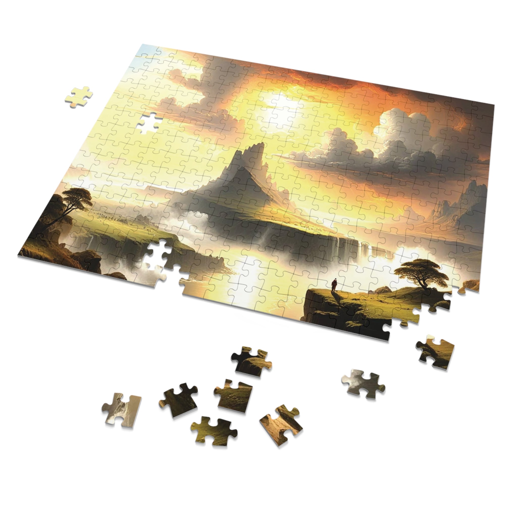 Scenic Jigsaw Puzzle with Tin, Landscape Puzzle, Gift for Puzzle Lovers, Family Game Night, Relaxing Hobby, Home Decor