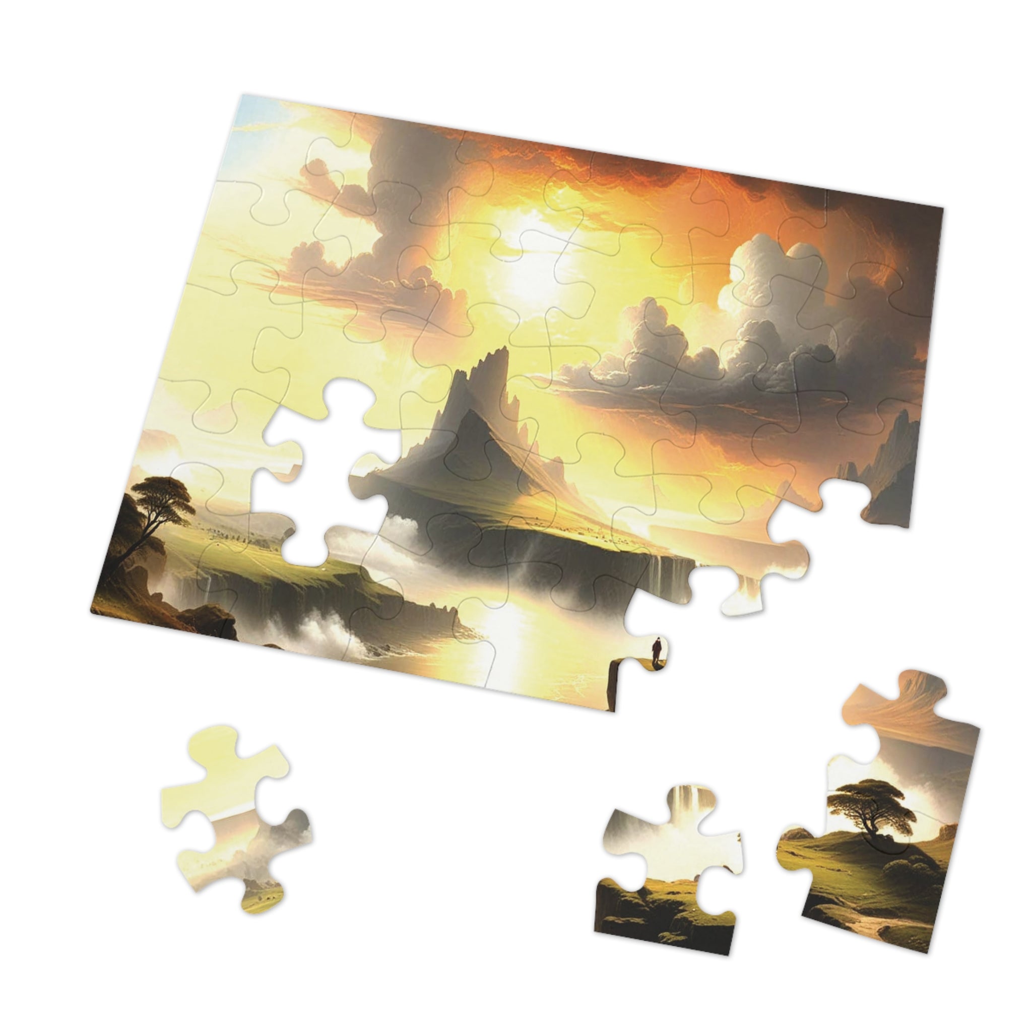 Scenic Jigsaw Puzzle with Tin, Landscape Puzzle, Gift for Puzzle Lovers, Family Game Night, Relaxing Hobby, Home Decor