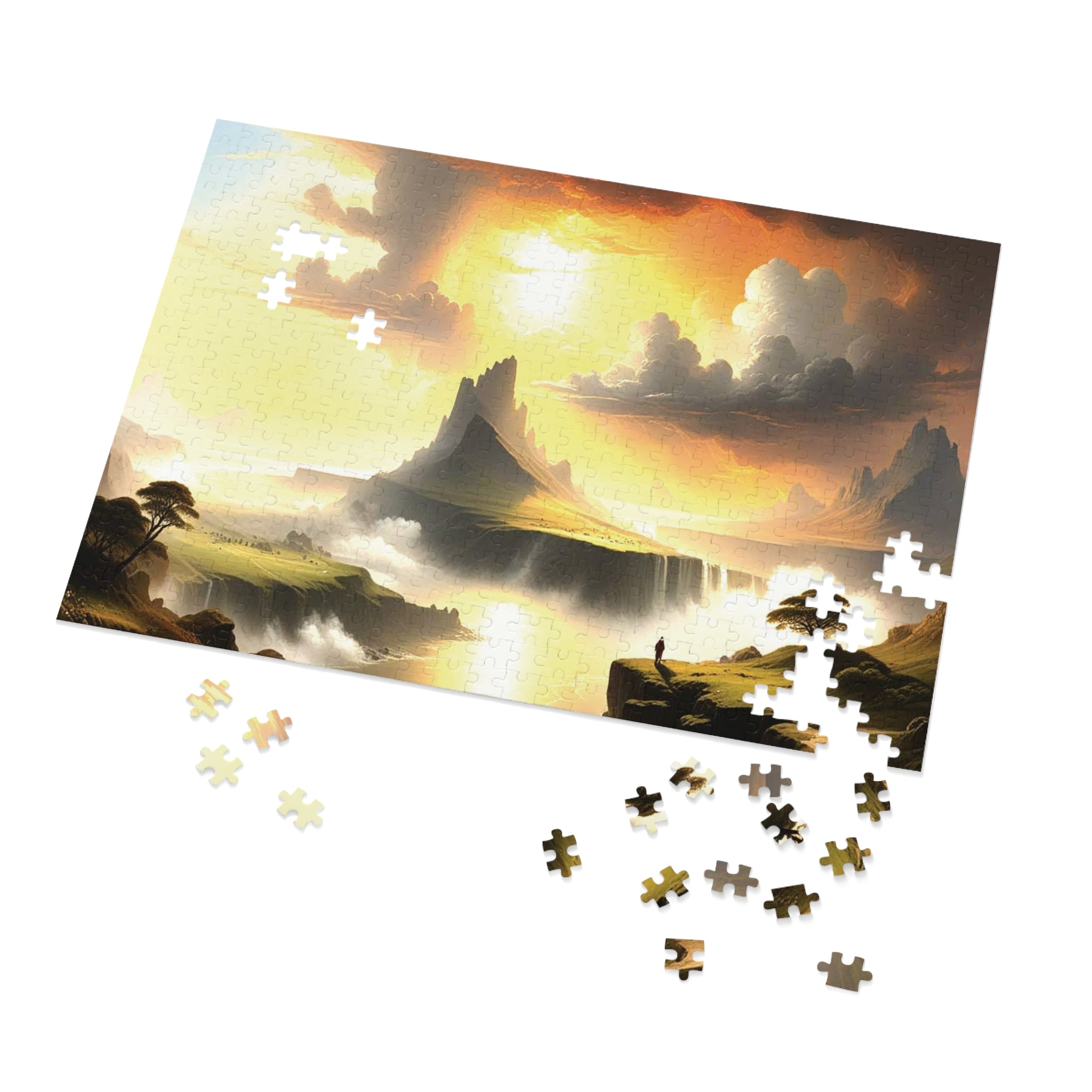 Scenic Jigsaw Puzzle with Tin, Landscape Puzzle, Gift for Puzzle Lovers, Family Game Night, Relaxing Hobby, Home Decor