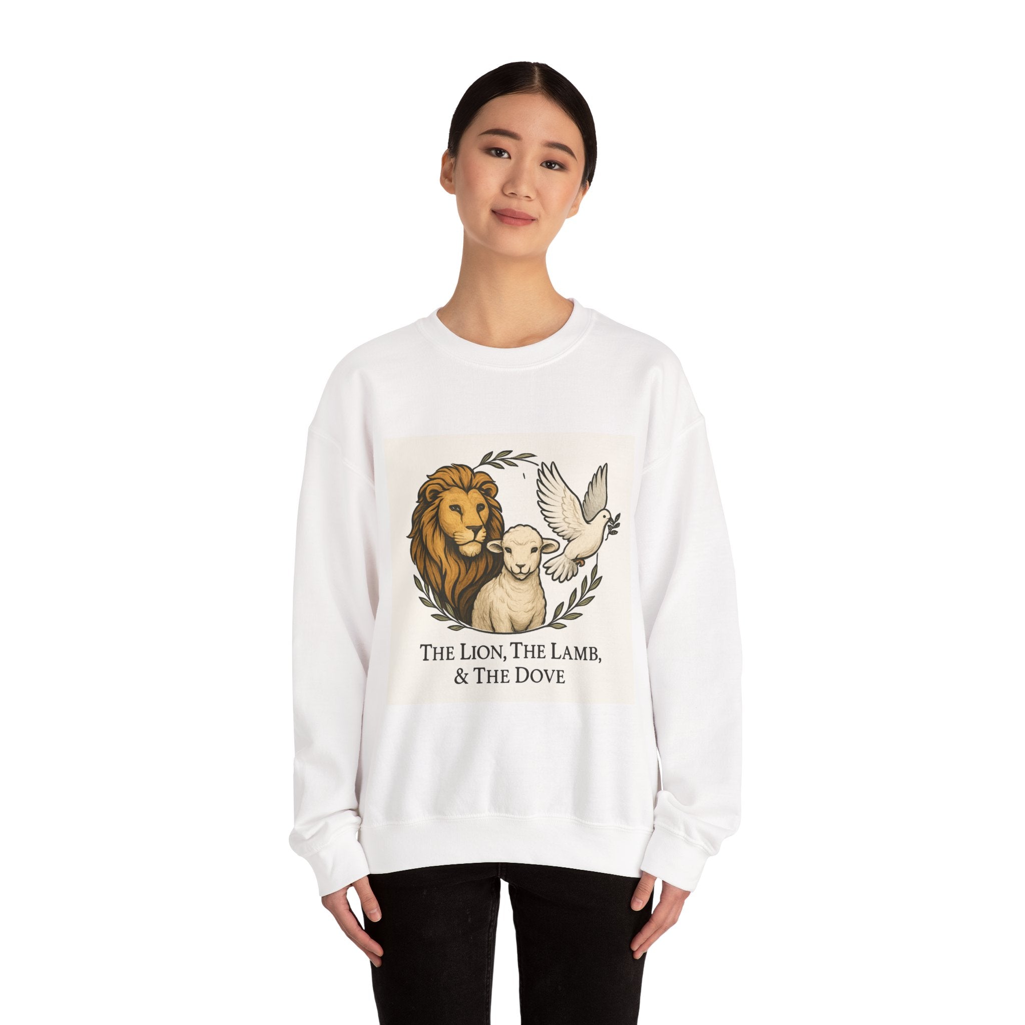 Sweatshirt - The Lion, The Lamb, & The Dove Unisex Heavy Blend™ Crewneck