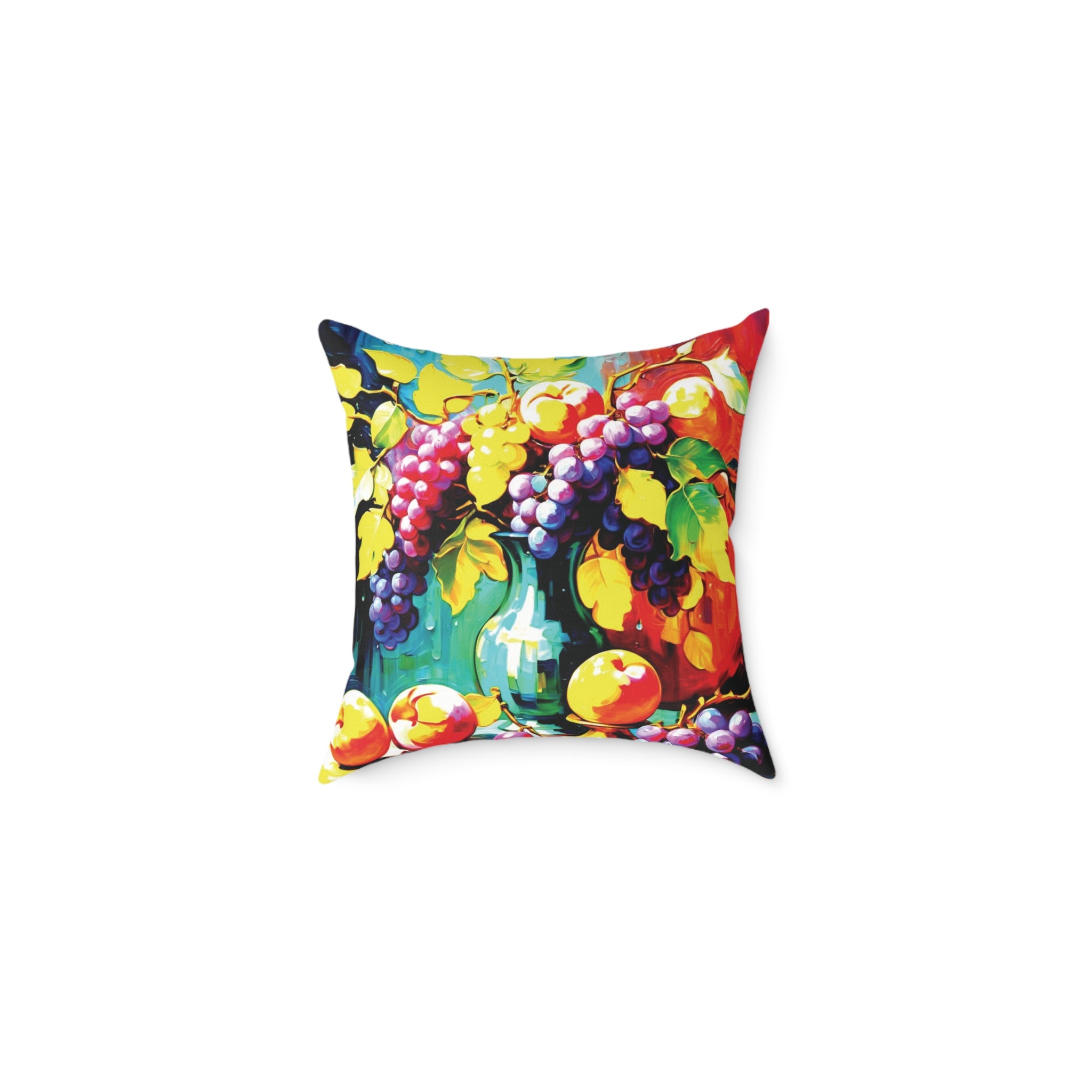 Vibrant Fruit Art Pillow, Colorful Square Decorative Cushion, Home Decor, Cozy Living Room Accessory, Gift for Fruit Lovers