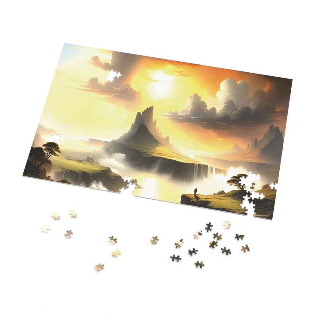 Scenic Jigsaw Puzzle with Tin, Landscape Puzzle, Gift for Puzzle Lovers, Family Game Night, Relaxing Hobby, Home Decor