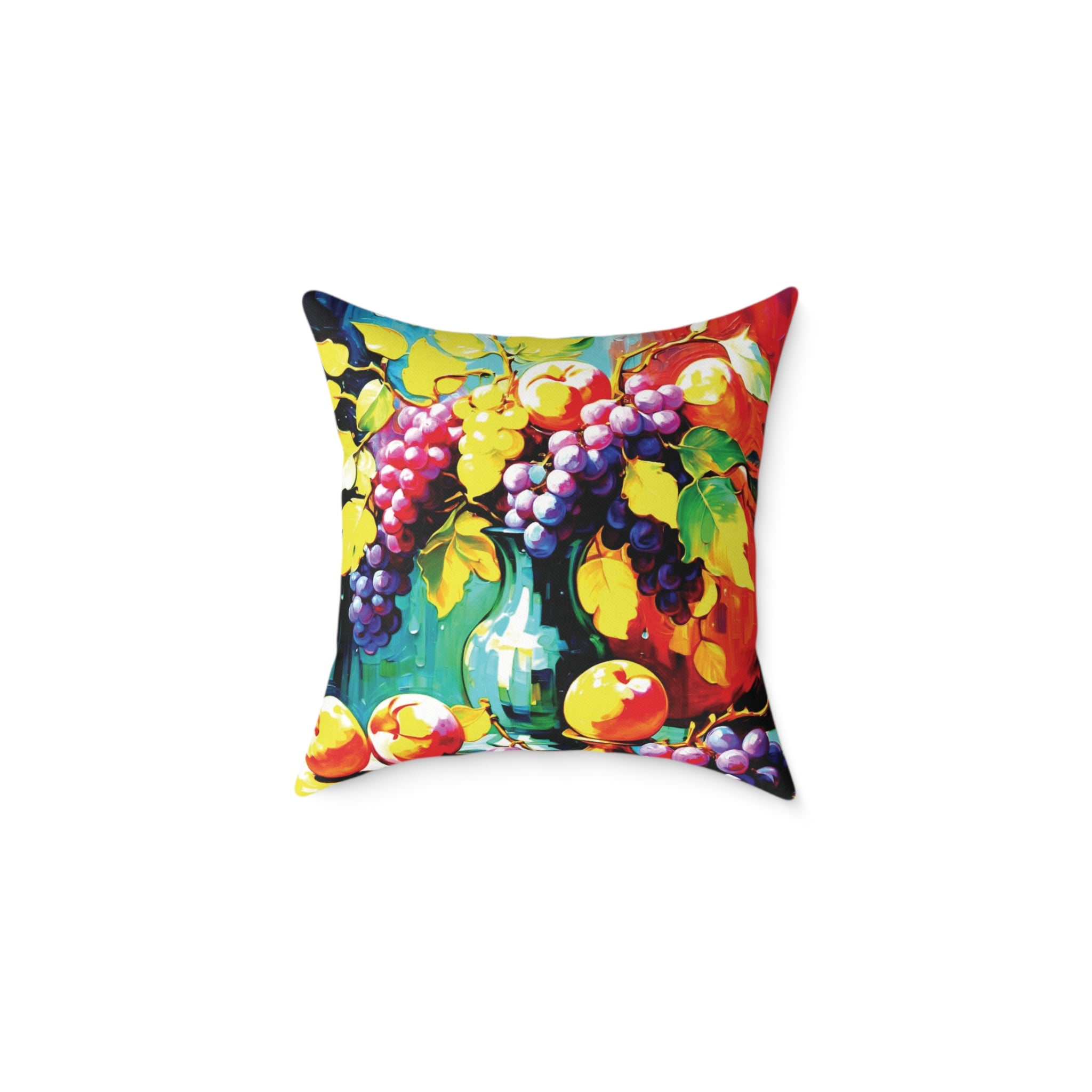 Vibrant Fruit Art Pillow, Colorful Square Decorative Cushion, Home Decor, Cozy Living Room Accessory, Gift for Fruit Lovers