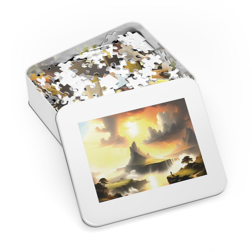Scenic Jigsaw Puzzle with Tin, Landscape Puzzle, Gift for Puzzle Lovers, Family Game Night, Relaxing Hobby, Home Decor